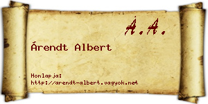 Árendt Albert névjegykártya