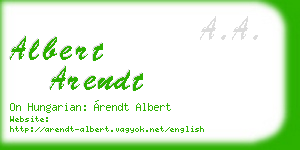 albert arendt business card