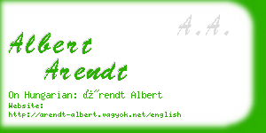 albert arendt business card